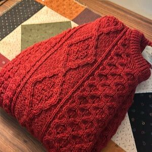 Red imported cable knit sweater